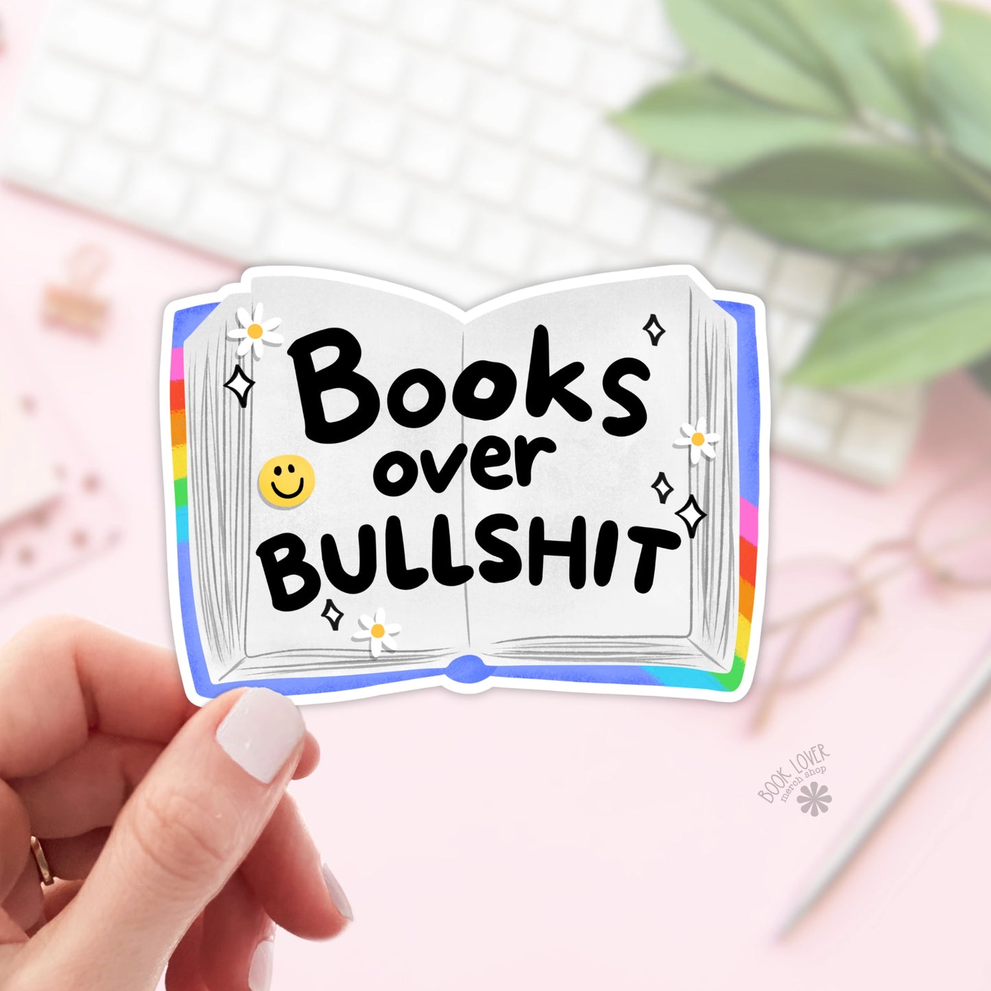 Books Over Bullshit Sticker