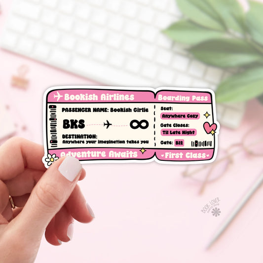 Bookish Boarding Pass Sticker