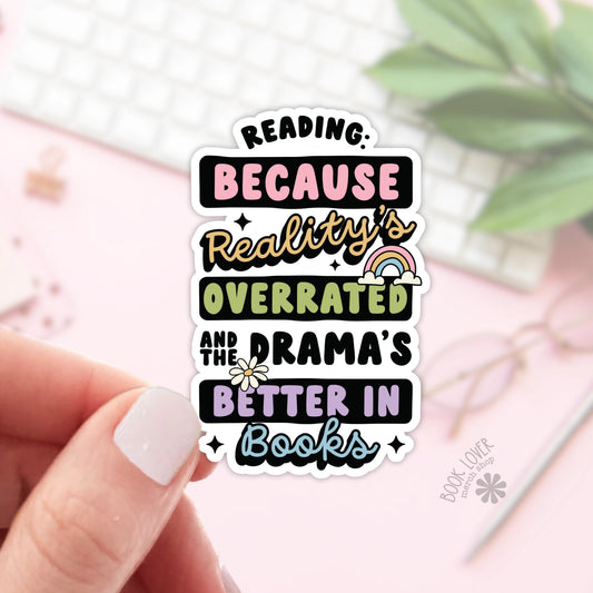 Funny Reading Drama Sticker