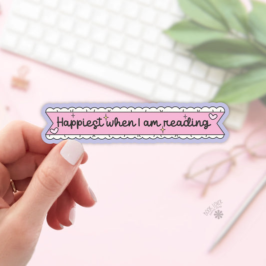Happiest When I Am Reading Sticker