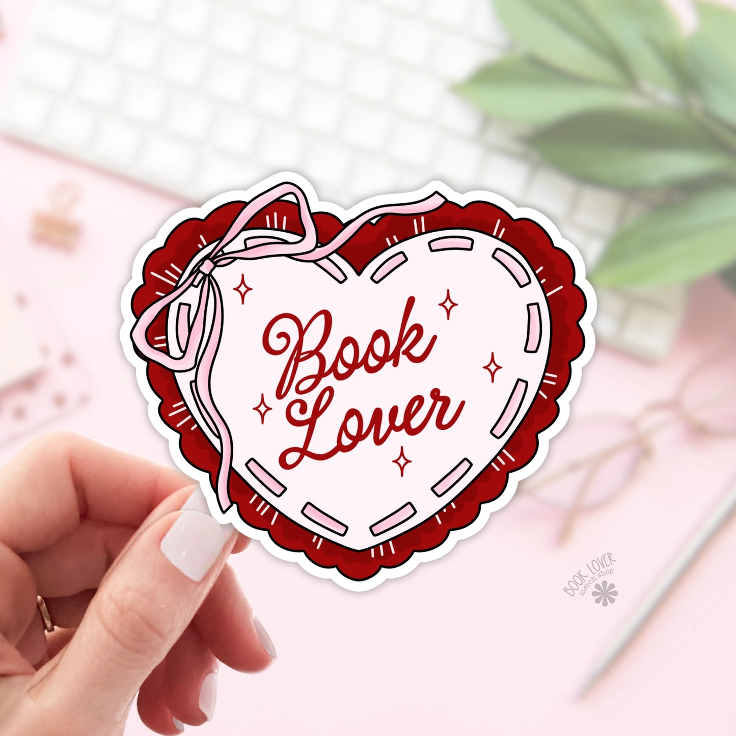 Book Lover Heart Stickers