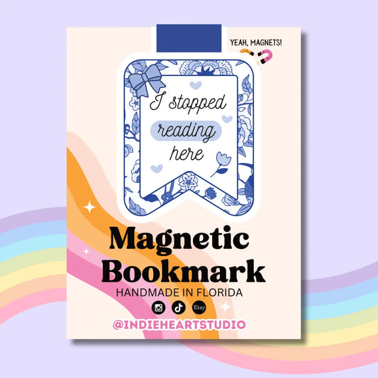 Stopped Reading Here Blue Magnetic Bookmark