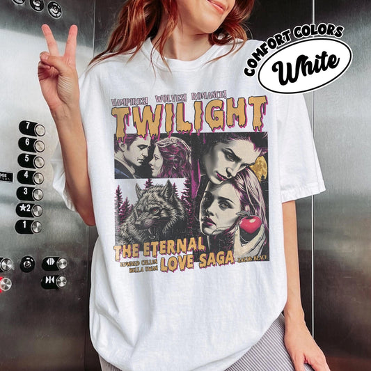 Vintage Twilight Saga Fan Tee, Comic Vampire Book Lover