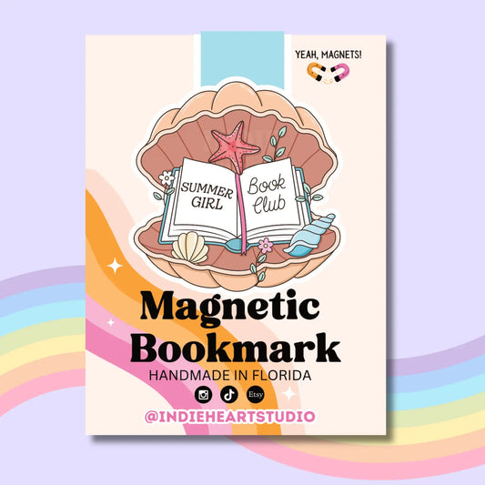 Summer Girl Book Club Shell Magnetic Bookmark