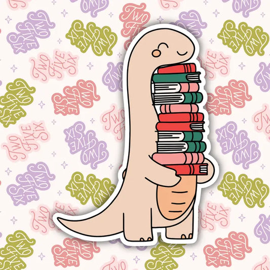Bookish Dino Sticker