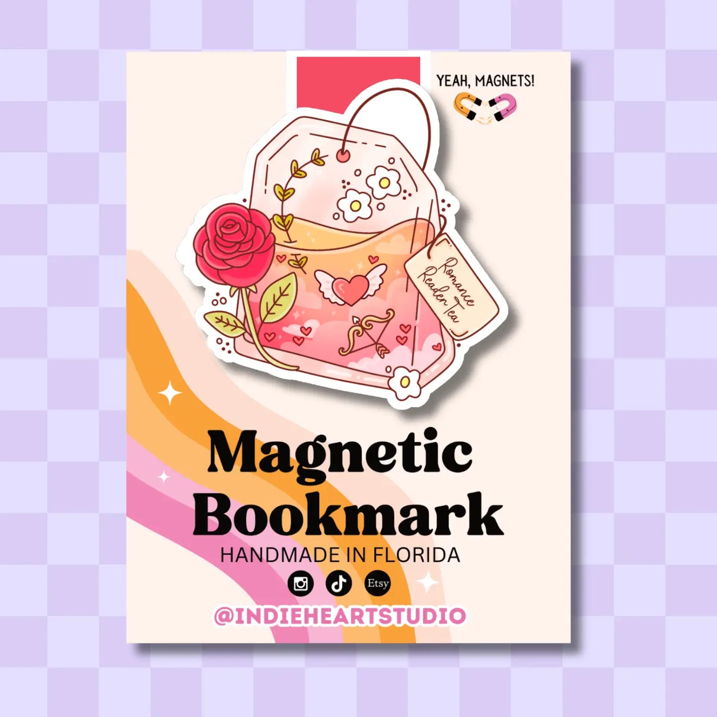 Romance Reader Tea Magnetic Bookmark