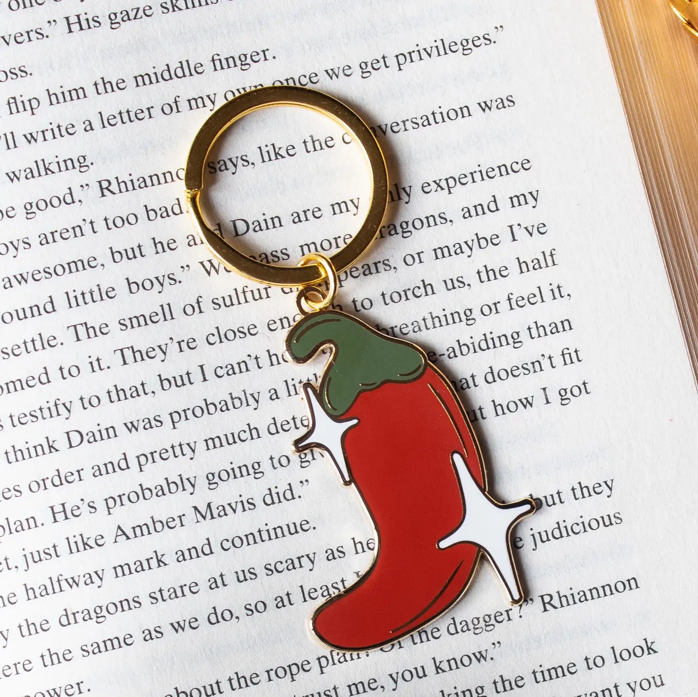 Chili Pepper Enamel Keychain