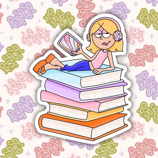 Lizzie Book Stack Sticker